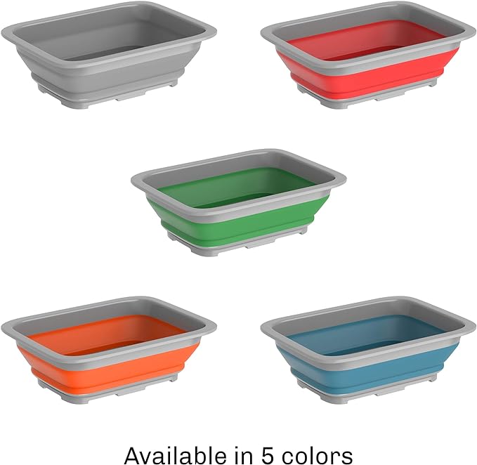 Collapsible Ice Bucket - 10-Liter Portable Outdoor Multi-Use Basin, Dish Tub, and Storage Basket for Camping and Tailgating by Wakeman (Gray)