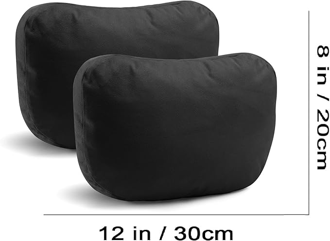 2Pcs Car Neck Pillows for headrests,for Travel Interior Accessories and Suede Support Head Pillows,Balance Neck Pillow Designed to Relieve Neck Pain and Muscle Tension.(Gray)