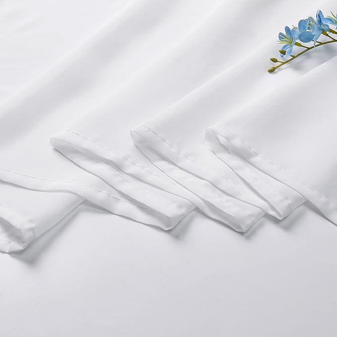 Fragrantex White Sheer Canopy Bed Curtain Scarf Chiffon Fabric for Draping Extra Long Window Scarf Valance for Living Room Outdoor Wedding Party Decor,52" Wx256 L 7 Yards,1 Panel,Soft White