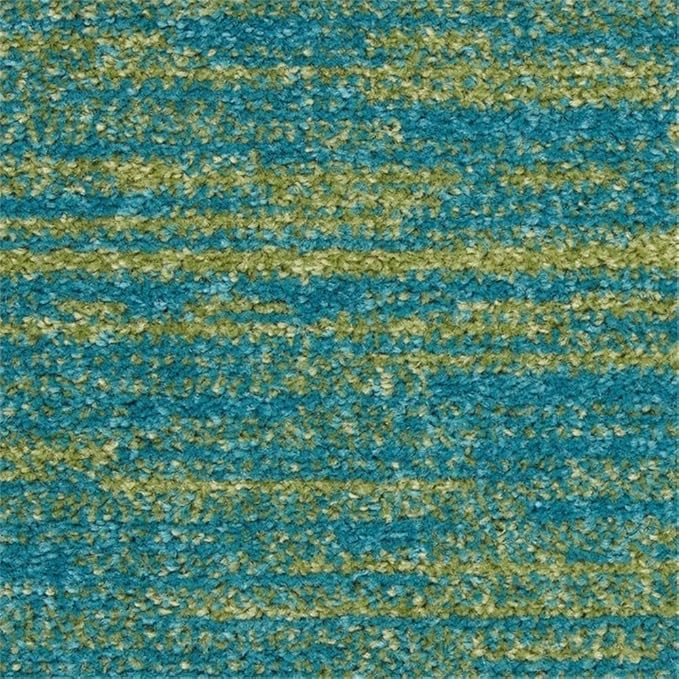 Nourison Essentials Blue Green 2'2" x 16' Area Rug Easy Clean, Non Shedding, Bed Room, Living Room, Dining Room, Kitchen (16' Runner)