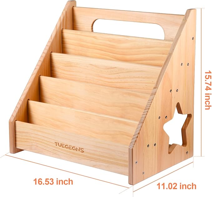 Montessori Bookshelf,Toddler Bookshelf for Kids,Organize Your Little One's Reading Adventure with Our Kids Bookshelf - Perfect for Kids!(Wood)