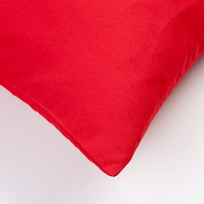 Toddler Pillowcase Set of 2 PC 600 TC 100% Egyptian Cotton Toodler 12x16 Inch Small Travel Pillow Case Envelope Closer Decorative Soft Cozy Travel Kids Nursery Preschool Pillow Cases, Red Solid