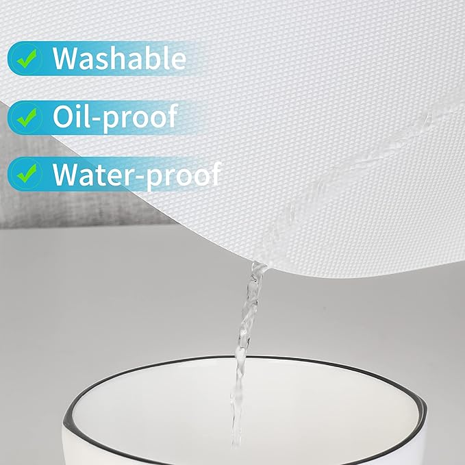 Kitchen Shelf Liner Drawer Liners, Non-Adhesive Refrigerator Liners Waterproof Fridge Mats with Strong Durable Kitchen Cabinets Mat for Drawers, Shelves, Pantry White