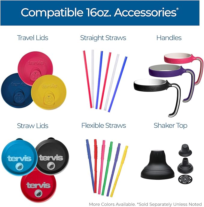 Tervis Travel Lid Made in USA Double Walled Insulated Tumbler Travel Cup Keeps Drinks Cold & Hot, Fits 16oz Tumblers, Black