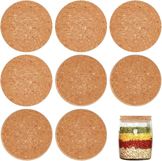 OLYCRAFT 8 Pcs Large Cork Stoppers Tapered Cork Plugs Wood Corks Lids Bottle Lids Cork Stoppers 3.1~3.4 inch Wine Bottle Stoppers Wood Jar Cork for Kitchen Wedding Favor Canning - 1.7cm Thick