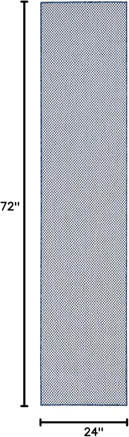 Nourison Courtyard Ivory Blue 2' x 6' Area Rug Easy Clean, Non Shedding, Bed Room, Living Room, Dining Room, Kitchen (6' Runner)