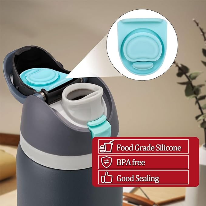 5Pcs Replacement Stopper Compatible with 24oz 32oz Water Bottle, Silicone Anti-Spill Bottle Top Lid Stopper,Replacement Seal Gaskets, Water Bottle 19oz 40oz Accessories
