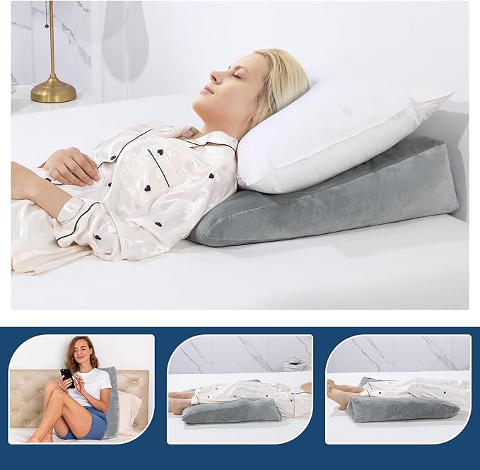 MABAZOO Adjustable Bed Wedge Pillow for Sleeping,Leg Elevation Pillow, Memory Foam Pillow for Post Surgery for Post, Back Support, Leg Elevation, Gerd Acid Reflux, Snoring