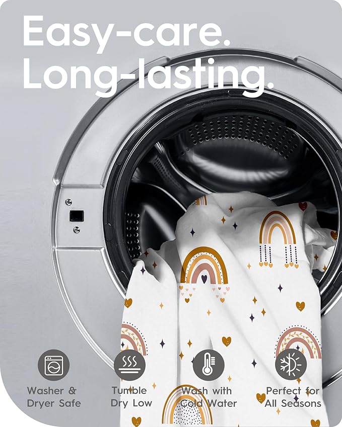 Pack N Play Sheets Fitted, TotBasic Ultra Soft Boho Rainbow Mini Crib Sheets, Premium Jersey Knit Pack and Play Sheets, Stretchy Neutral Play Yard Sheets for Pack and Play Mattress, 2 Pack