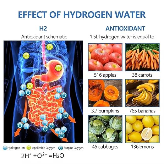 Hydrogen Water Bottle, Portable Rechargeable Hydrogen Water Bottle, Silver
