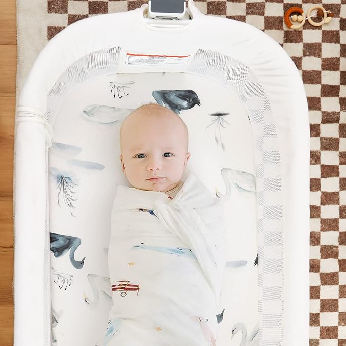 GRSSDER Stretchy Ultra Soft Bassinet Fitted Sheets 3 Pack, Universal Fitted for Bassinets Baby Cradle Moses Basket Oval Rectangle Mattress Safe and Snug, Pretty Bassinet Sheet for Baby, Navy Blue