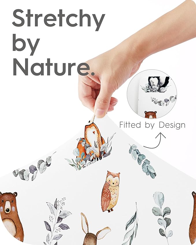 Bassinet Sheets for Baby Boy Girl, TotBasic Buttery Soft Universal Bassinet Fitted Sheet, Compatible with Halo, Mika Micky, Baby Delight, Dream On Me, Maxi COSI and More Bassinet Mattress(Bear&Deer)