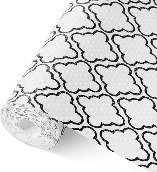 Cooyes Shelf Liner – Non-Slip Shelf Liners for Kitchen Cabinets – Waterproof Shelf Paper with Modern Pattern – Durable EVA Cabinet Liners