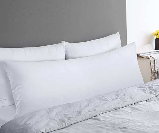 Utopia Bedding Full Body Pillow for Adults (White, 20 x 54 Inch, Pack of 06), Long Pillow for Sleeping, Large Pillow Insert for Side Sleepers