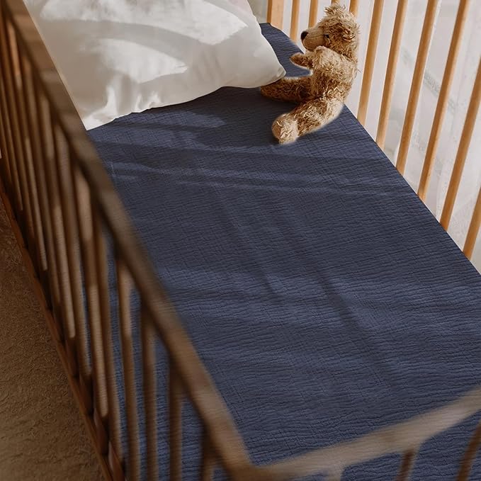 Baby Muslin Crib Sheets - Toddler Cotton Fitted Crib Sheets Neutral for Boys and Girls 2Pack