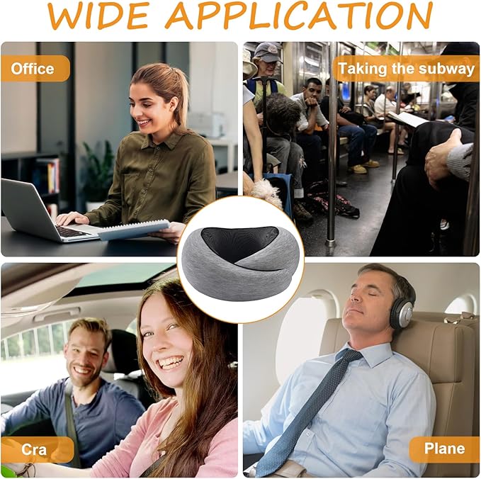 Travel Pillow, Neck Pillow, Stowable Pillow, Memory Foam Travel Pillow——Perfect Support for Your Neck and Head, Suitable for Airplanes,Trains,Offices and Cars