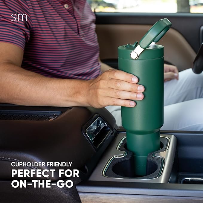 Simple Modern Trek Pivot | 40oz Flip Straw Tumbler with Handle | Water Bottle & Boot | Interchangeable Straw & Chug Lids | Insulated Stainless Steel Jug | Gym Sports Outdoors | Supersonic Blue