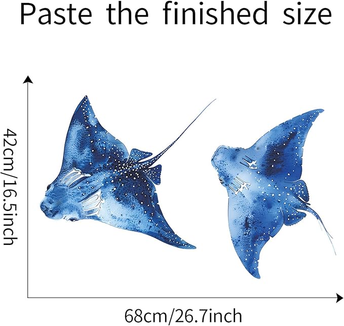 Removable Vinyl Whale Wall Decal Sea Life Wall Sticker Decor Nursery Kidsroom School Classroom Livingroom Bedroom Bathroom Coastal Ocean Fish Murals Decals