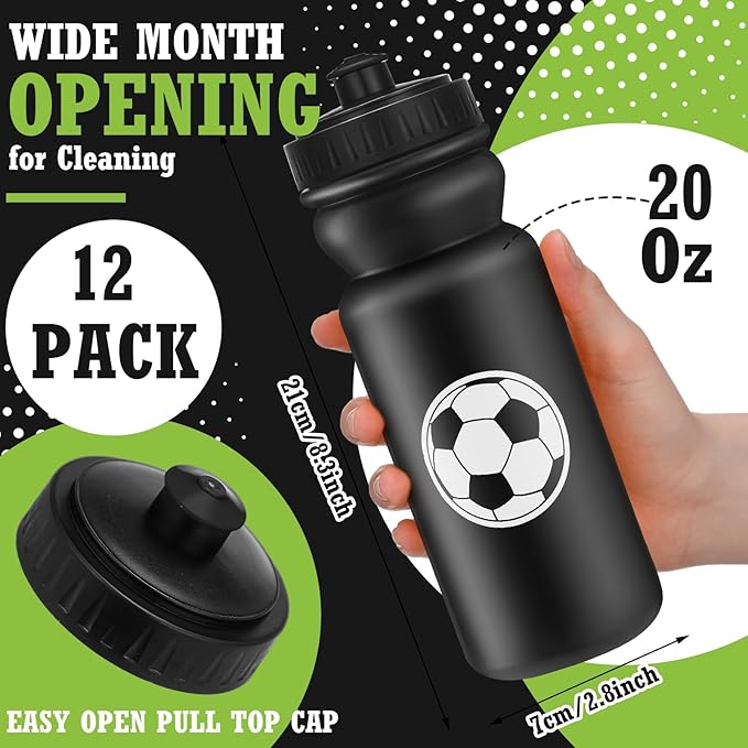 20 Pack Water Bottles Bulk 20 oz Reusable Squeeze Water Bottles Plastic Sports Bottle with Pull Top Cap Gifts Tumbler for Sports Travel Gym Party Supplies Friends Men Girls