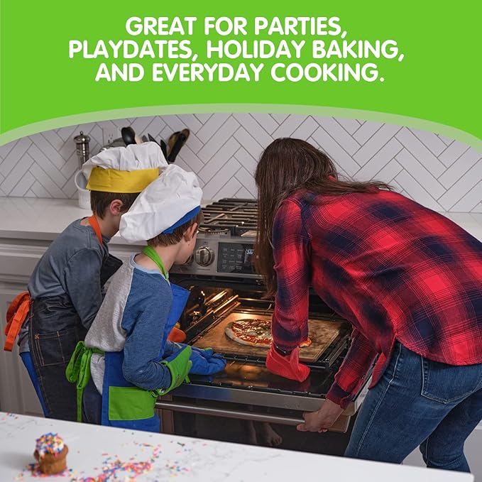 Curious Chef 11-Piece Yellow and Orange Chef's Kit for Kids, includes Real Cooking and Baking Tools, Dishwasher Safe and Made with BPA-Free Plastic