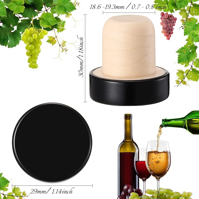 T-shaped Stopper Cork Wine Stopper Bottle Stoppers Reusable Wine Bottle Stopper Sealing Plug Bottle Cap for Wine Beer Bottles DIY Craft (Red, Blue, Black, Gold, 36)
