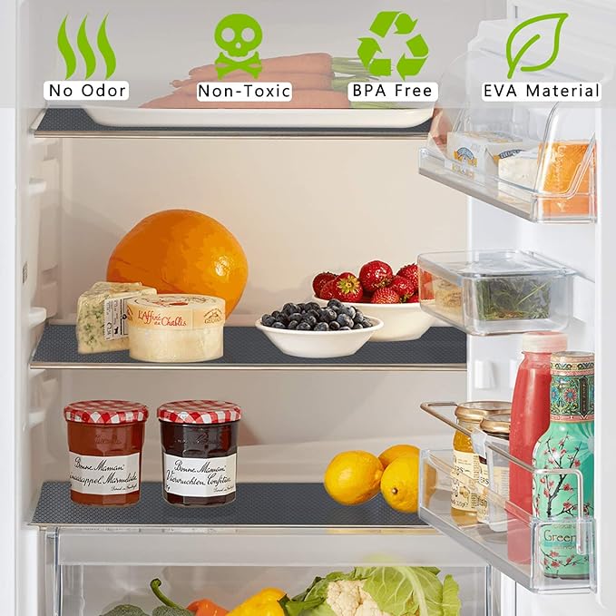 HooTown Shelf Liner Kitchen Cabinet Drawer Mats 23.6 Inch Wide x 32.8 Feet Long, Non Slip EVA Plastic Water Resistant Pad for Bathroom Drawers,Shoe Shelves, Under Sink, Grey