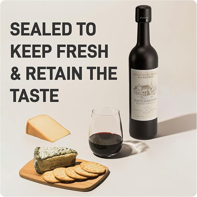 Wine Stoppers for Wine Bottles Set of 2, Leak-Proof Wine Saver, Reusable Wine Cork Cap, Wine Bottle Sealer for Parties, Ideal Gift for Wine Lover (Black)