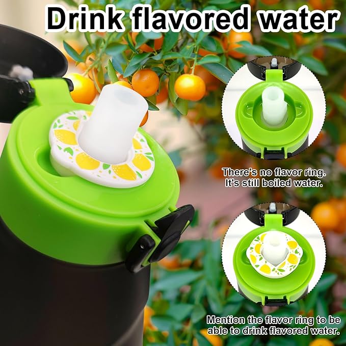 Air Water Bottle with 7 Flavor Pods, 750ML Large Capacity Drinking Bottle,Sports Water Cup with Straw Suitable for Gym and Outdoor Games(Black-Green+7Pods)