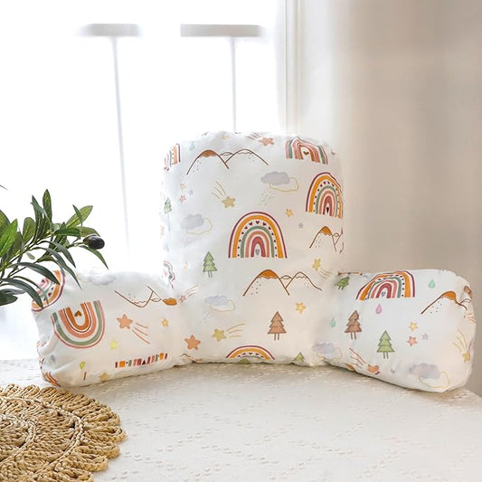 Judetye Reading Pillow for Kids, Back Rest Pillow for Sitting in Bed, Arm Pillow for Sofa and Floor, Lightweight and Machine Washable, Rainbow