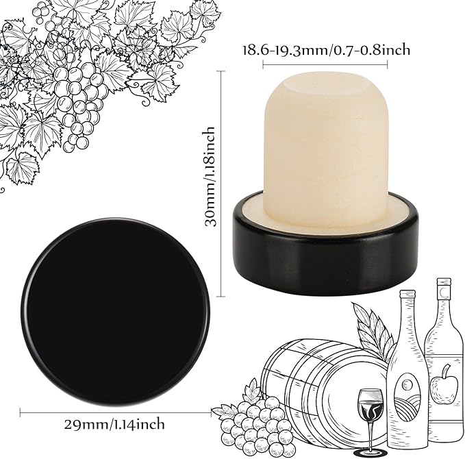 Wine Bottle Corks T Shaped Cork Plugs for Wine Cork Wine Stopper Reusable Wine Corks Sealing Plug Bottle for Wine Beer Bottles DIY Craft (24pcs T-shaped)