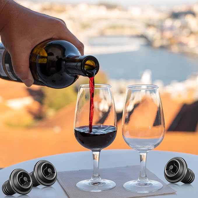 Honoson Wine Stopper Resealable Wine Pump Vacuum Stoppers Vacuum Wine Stopper Silicone Wine Saver Stoppers Practical Wine Saver Stoppers for Kitchen Supplies Wine Bottle Tools (Black, 100 Pieces)