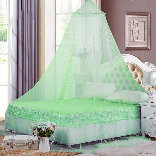 Eimilaly Bed Canopy Mosquito Net, Bed Canopy for Girls Room Decor - Insect Protection Hanging Canopy for Adults, Babies, Outdoor Camping, Green/No Opening