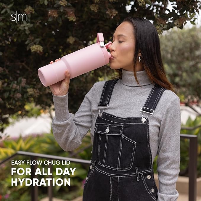 Simple Modern Trek Pivot | 40oz Flip Straw Tumbler with Handle | Water Bottle & Boot | Interchangeable Straw & Chug Lids | Insulated Stainless Steel Jug | Gym Sports Outdoors | Supersonic Blue