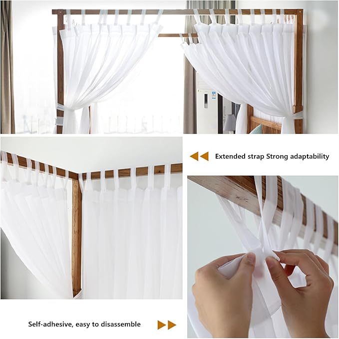 AIKASY Canopy Bed Board with Top and Self-Adhesive Velcro Strips, White Gauze Princess Bed Canopy Curtain Tent, Creating a Romantic Atmosphere in The Room(Full/Queen,Black)