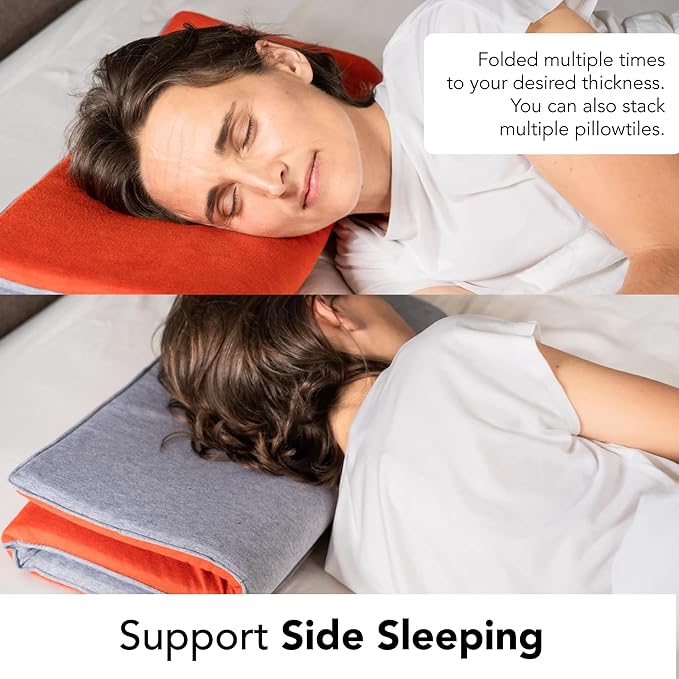 Ultra Thin Pillow 1 inch Thickness - Foldable, Rollable, Stackable - Made from Natural Latex - Low Profile, Super Flat (Soft, Gray Slate)