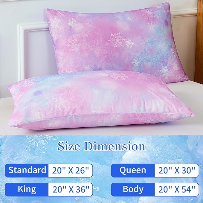 Cooling Pillow Cases for Hot Sleepers - Double Side Arc-Chill Q-Max>0.5 Cooling Fiber Cool Pillow Cases 2 Pack - Breathable Soft Cold Pillow Cases with Hidden Zipper (20" x 36")