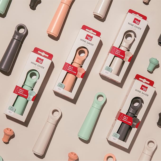 Vacu Vin Wine Saver Vacuum Reusable Stoppers - Set of 4 - Designed and Made in the Europe - Keep Wine Fresh for Up to a Week with Airtight Seal - Compatible with Vacu Vin Wine Saver Pump