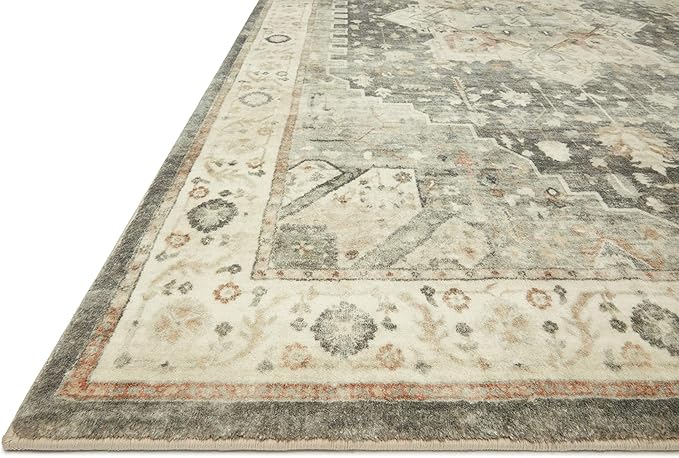 Loloi II Rosette Slate/Ivory 2'-6" x 7'-6" Runner Rug