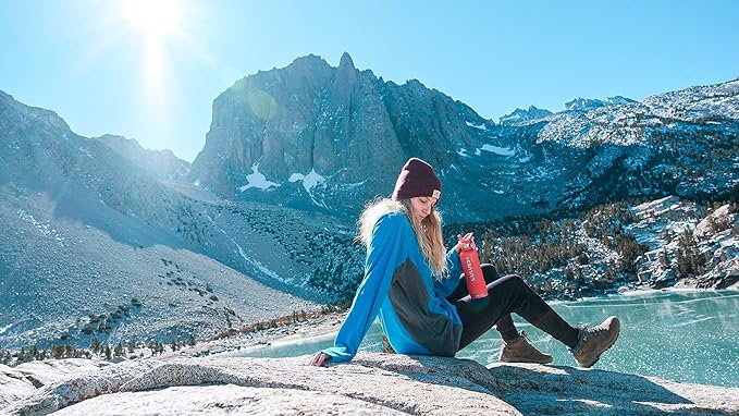 Coldest Water Bottle with Standard Mouth Straw Lid Metal Thermos Vacuum Insulated Stainless Steel l Reusable Leak Proof Cupholder Flask (21 oz, Matte Black)