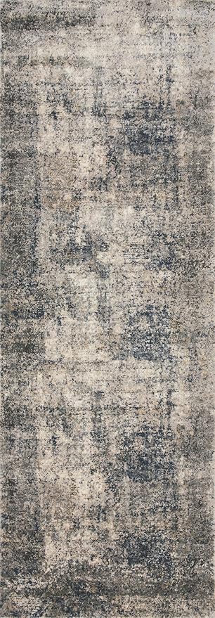 Loloi Teagan Collection 9'-9" x 13'-6" Area Rug in Denim/Slate - Large, Soft Neutral Rug, High-Traffic for Living Room, Bedroom, Home Office, Dining Area