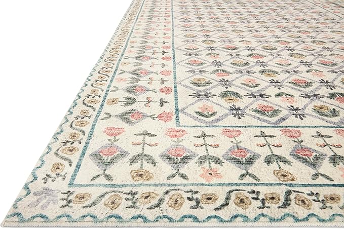 Rifle Paper Co. x Loloi Eden Collection EDE-03 Lattice Ivory 2'-6" x 7'-6" Runner Rug