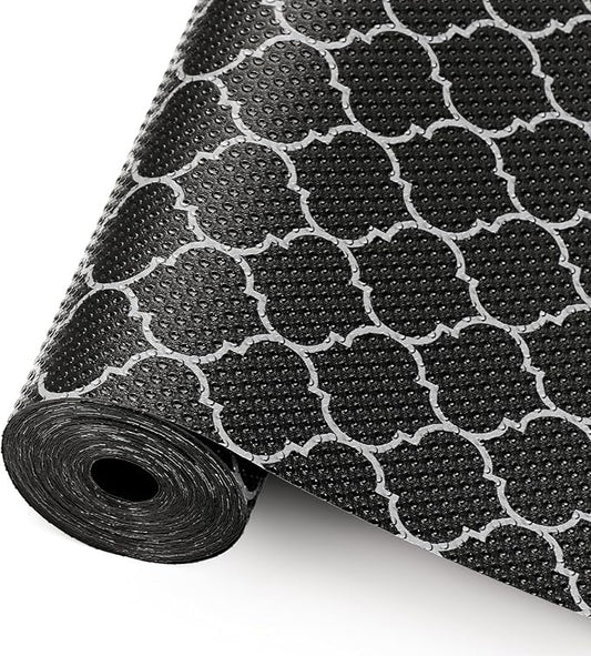 Cooyes Shelf Liner – Non-Slip Shelf Liners for Kitchen Cabinets – Waterproof Shelf Paper with Modern Pattern – Durable EVA Cabinet Liners