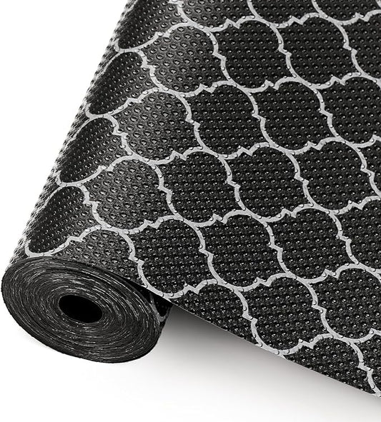 Cooyes Shelf Liner – Non-Slip Shelf Liners for Kitchen Cabinets – Waterproof Shelf Paper with Modern Pattern – Durable EVA Cabinet Liners