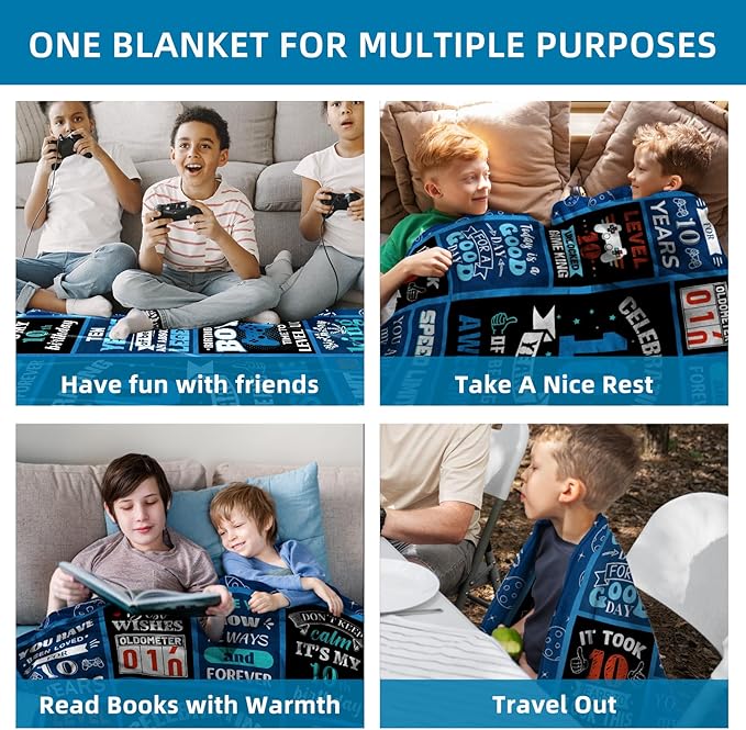 Gifts for 10 Year Old Boys, 10 Year Old Boy Birthday Gift, Kids Blanket 60 x 50 Inches Warm Flannel Boys Throw Blankets for Boys 10 Year Old Boy Gifts Ideas, 10 Year Old Boy Gifts