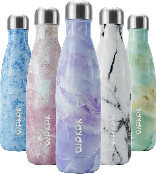 BJPKPK Insulated Water Bottles, 17oz Stainless Steel Water Bottles, Sports Water Bottles Keep Cold 24 Hours and Hot 12 Hours,Dawn