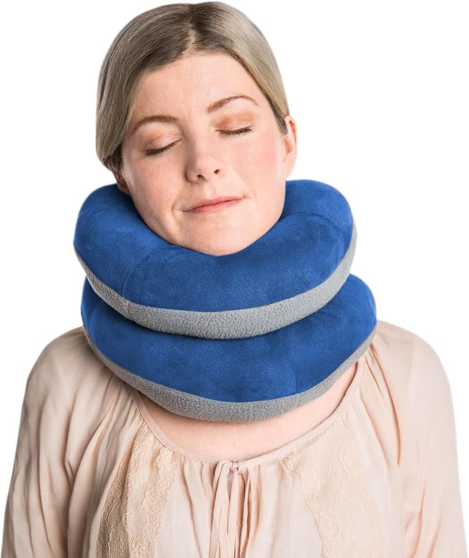 Travelon Deluxe Wrap-n-Rest Pillow, Cobalt/Gray
