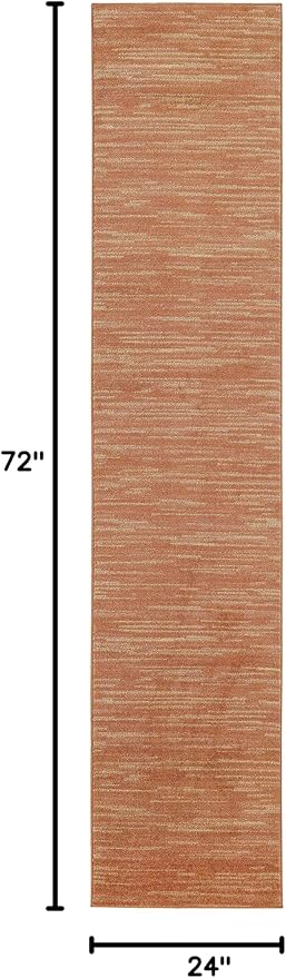 Nourison Essentials 6' Runner Rust Fabric Area Rug