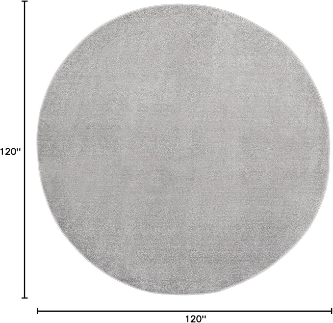 Nourison Essentials 120" x Round Outdoor Indoor/Outdoor Rug in Silver Grey