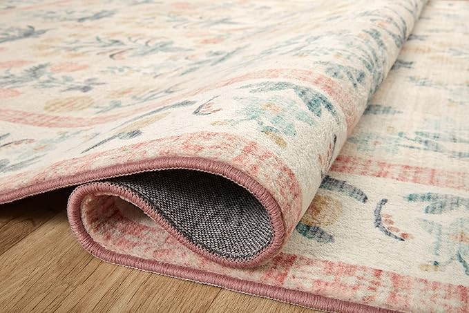 Rifle Paper Co. x Loloi Eden Collection EDE-01 Mughal Rose Blush 2'-6" x 11'-6" Runner Rug