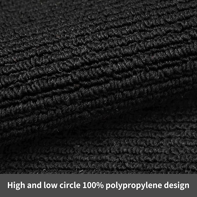 COSY HOMEER 24x35 Inch/24X60 Inch Kitchen Rug Mats Made of 100% Polypropylene Strip TPR Backing 2 Pieces Soft Kitchen Mat Specialized in Anti Slippery and Machine Washable,Black